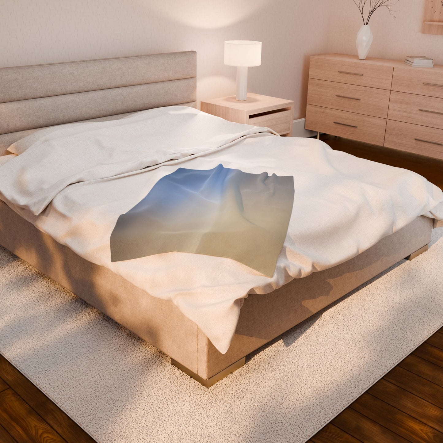 Cobalt Fade Velveteen Plush Blanket, 30" x 40"