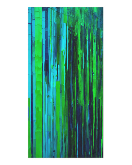 Striped Blue Green 30" x 60" Mink-Cotton Towel (50% polyester, 50% cotton)