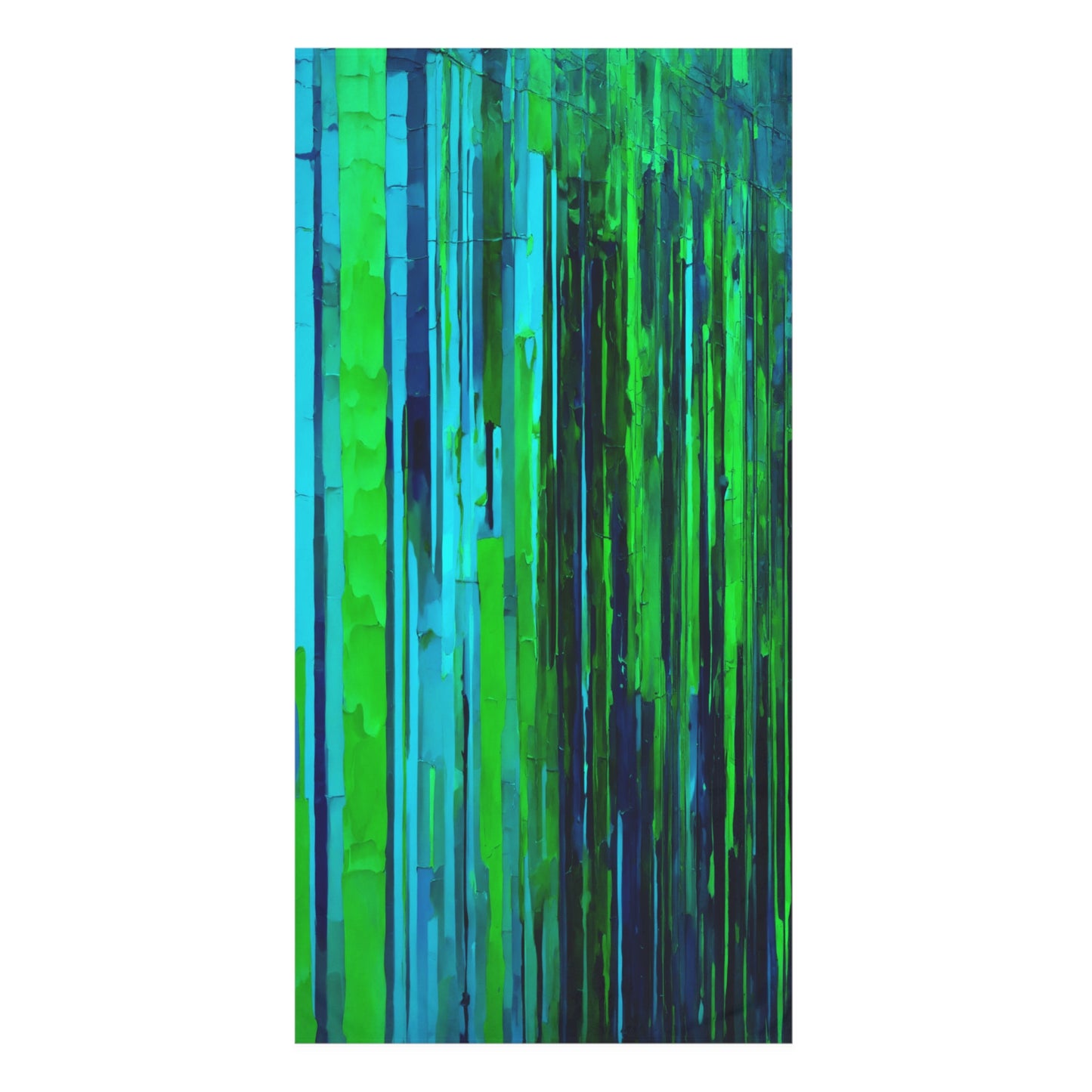 Striped Blue Green 30" x 60" Mink-Cotton Towel (50% polyester, 50% cotton)