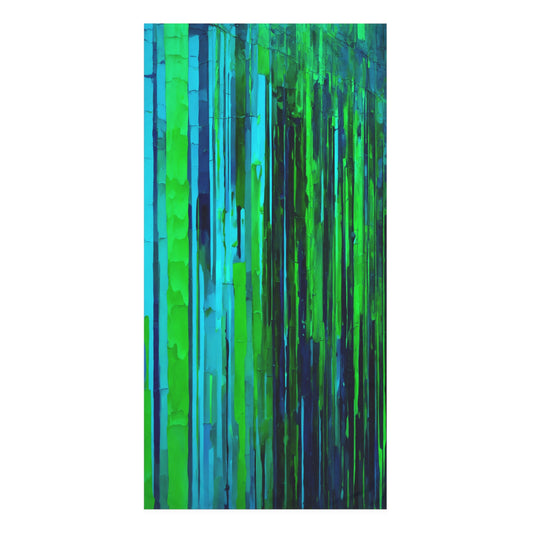 Striped Blue Green 30" x 60" Mink-Cotton Towel (50% polyester, 50% cotton)