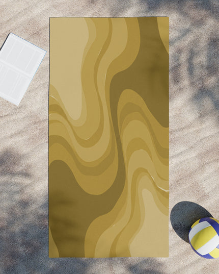 Brown Wavey Beach Towel, 30" x 60"