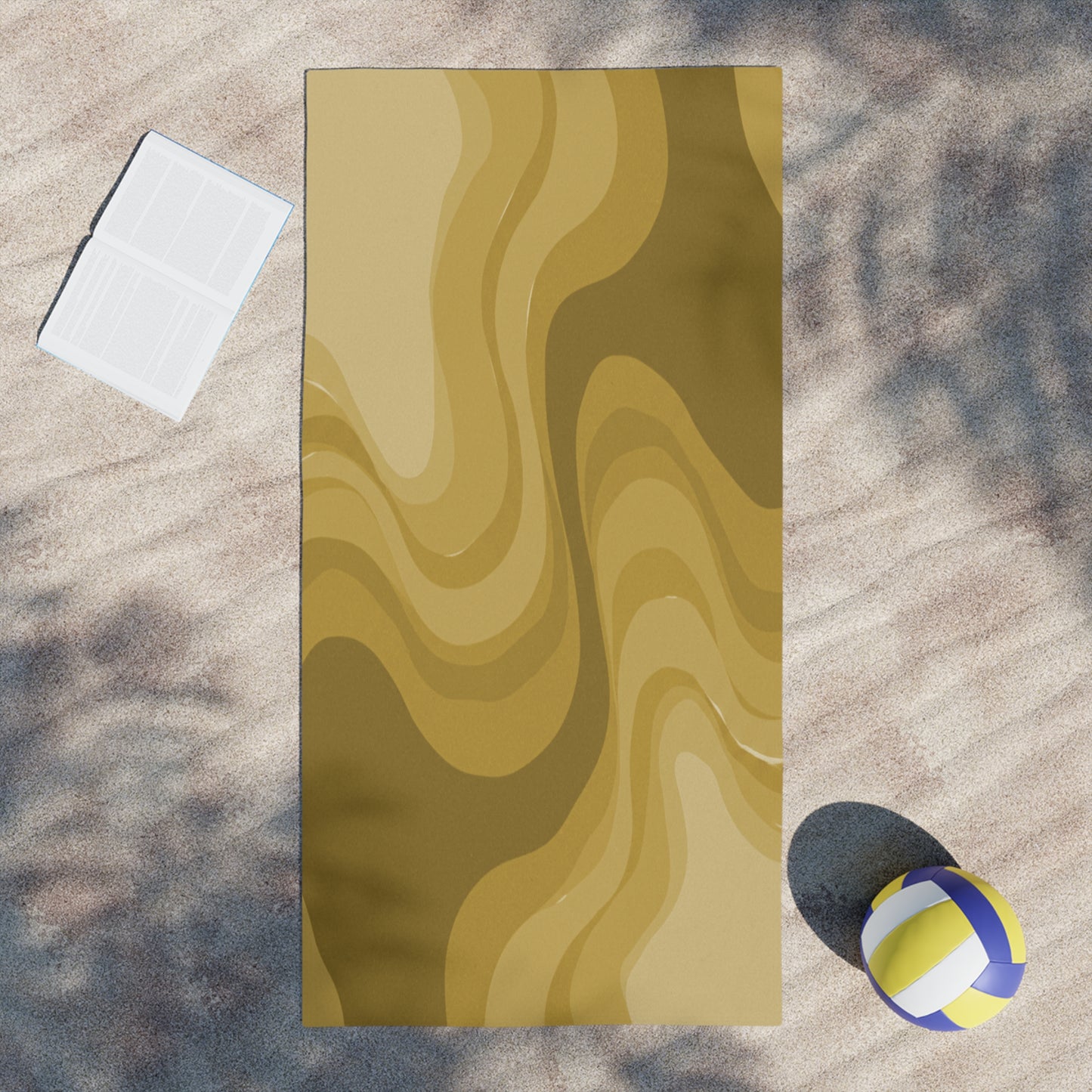 Brown Wavey Beach Towel, 30" x 60"