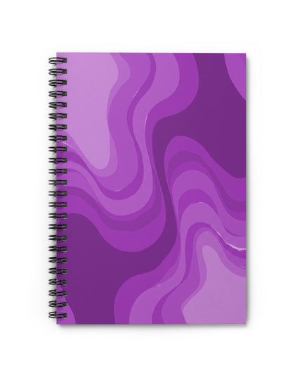Wavey Purple Wavey Spiral Notebook - Ruled Line, 6" x 8", 118 pages