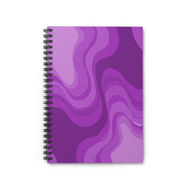Wavey Purple Wavey Spiral Notebook - Ruled Line, 6" x 8", 118 pages