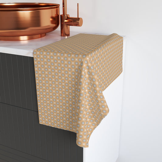 Tan Sunset Star-crossed Bodies Hand Towel, 16" x 28"