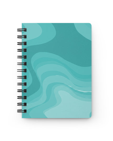 Tif Green Wavey Spiral Bound Journal, 5" x 7" 150 pages