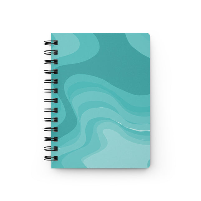 Tif Green Wavey Spiral Bound Journal, 5" x 7" 150 pages