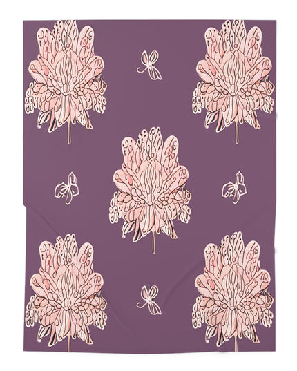 Pink Floral Butterflies Baby Swaddle 30″×40″ Blanket