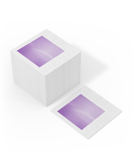 Soft Lavender Fade White Coined Napkins, 6.5" x 6.5"