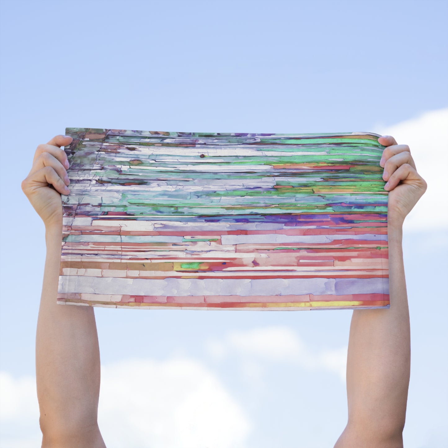 Striped Pastels Rally Towel, 11" x 18"