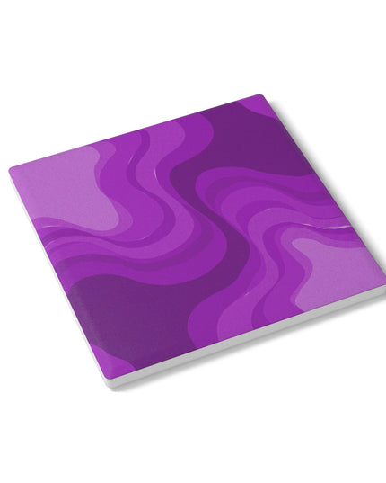 Wavey Purple Wavey 4" x 4" Square Ceramic Coaster