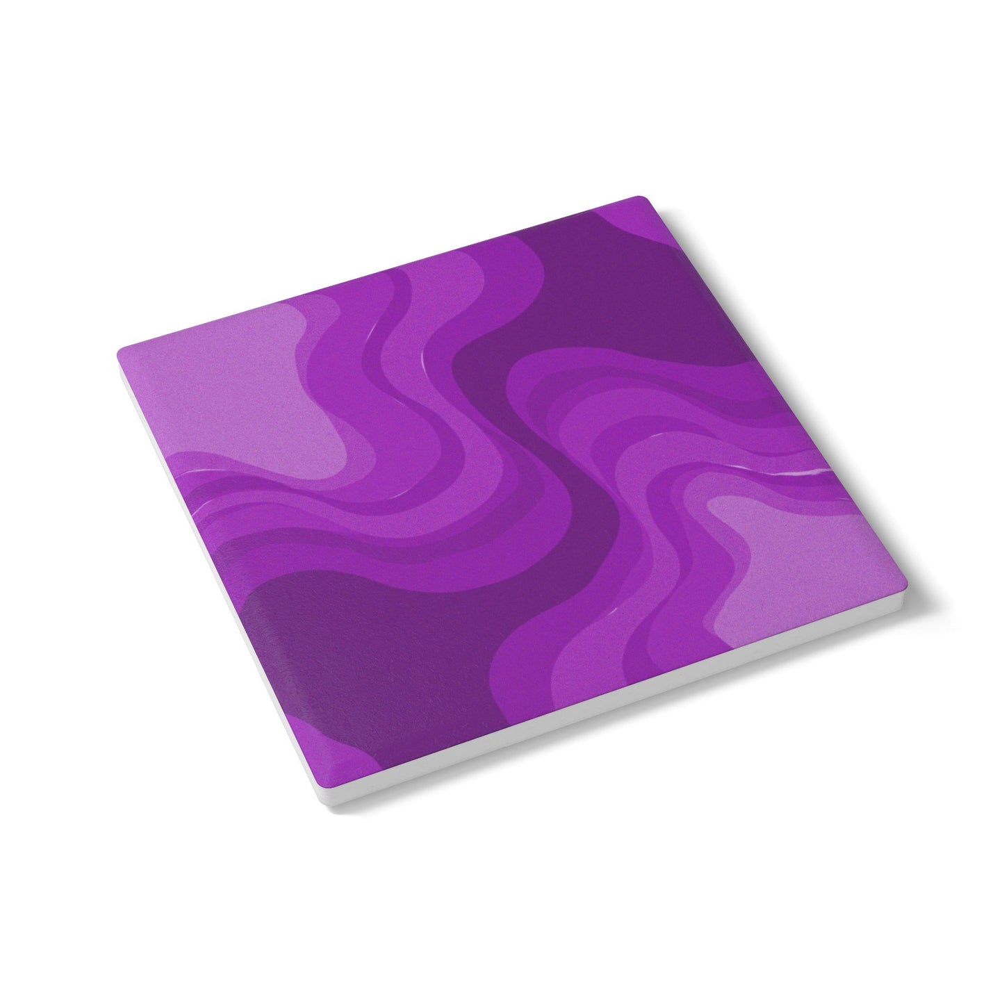 Wavey Purple Wavey 4" x 4" Square Ceramic Coaster