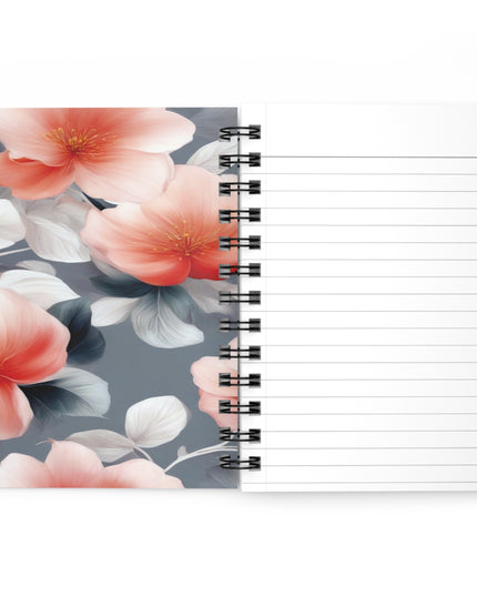 Red Blossom Floral Bunch Bound Journal, 5" x 7" 150 pages