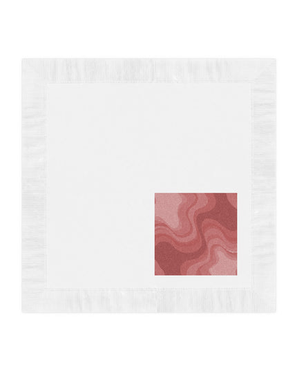 Power Red Wavey White Coined Napkins, 4.8" x 4.8"