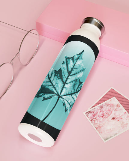 Tif Green Maple Leaf Slim Water Bottle, 20 oz White
