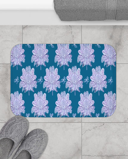 Lavender Floral Butterflies 24" x 17" Bath Mat
