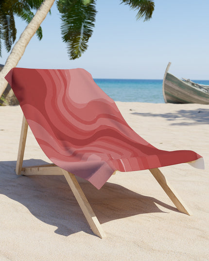Power Red Wavey 30" x 60" Beach Towel