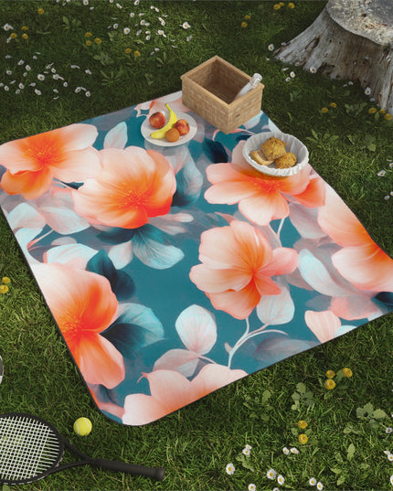 Orange Blossom Floral Bunch 61" × 51" Picnic Blanket