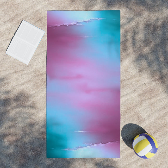 Wine Sea Blue Fog Beach Towel, 30" x 60"