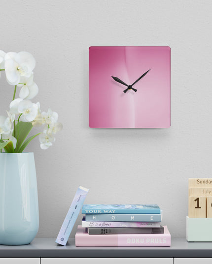 Pink Blush Fade Acrylic Wall Clock, Round or Square, 10.75" x 10.75"