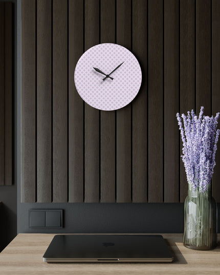 Pink Mornings Star-crossed Bodies Acrylic Wall Clock, Round or Square, 10.75" x 10.75"