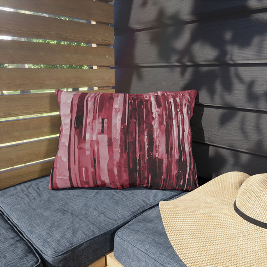 Striped Ruby 20" x 14" Outdoor Pillow