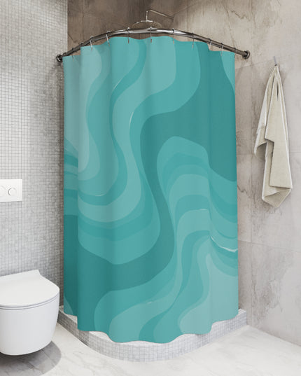 Tif Green Wavey Shower Curtains, 71" x 74"