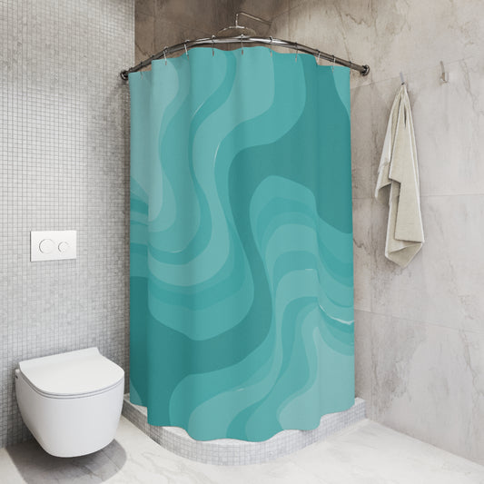 Tif Green Wavey Shower Curtains, 71" x 74"