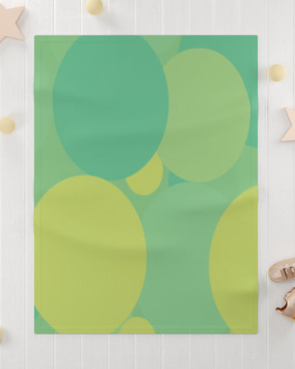 Pastel Green Patches Soft Fleece Baby Blanket, 30" x 40"