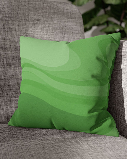 Greenie Meanie Wavey Spun Polyester Square Pillowcase, 14" x 14"