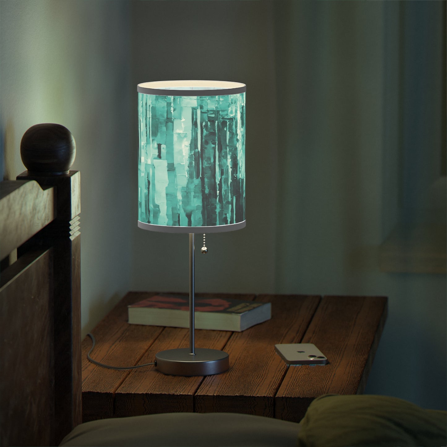 Striped Tif Table Lamp on a White or Silver Stand, US|CA plug