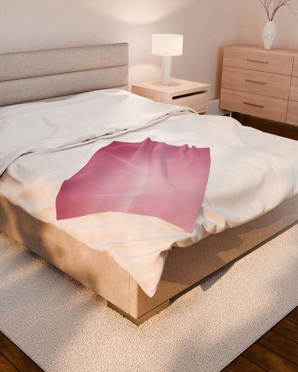 Pink Blush Fade Velveteen Plush Blanket, 30" x 40"