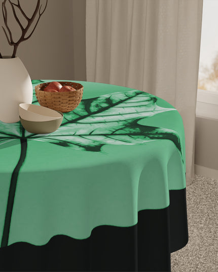 Mint Green Maple Leaf Tablecloth, 55" x 55"