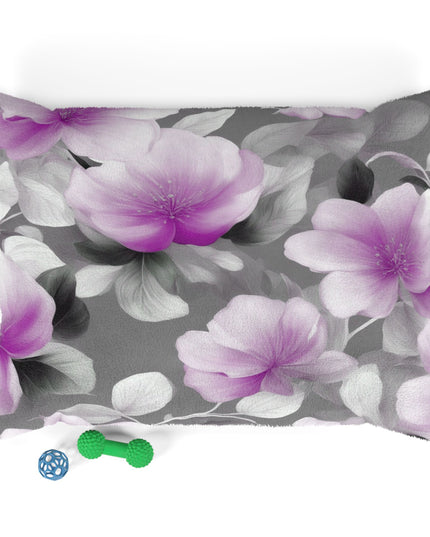 Purple Blossom Floral Bunch Pet Bed, 40" × 30"