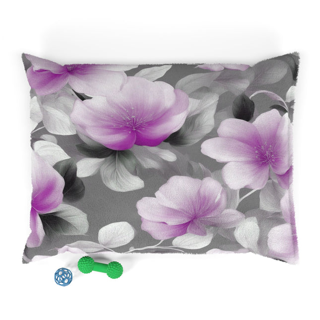 Purple Blossom Floral Bunch Pet Bed, 40" × 30"