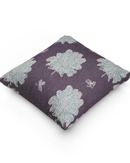 Blue Floral Butterflies Woven Pillow, 17" x 18"