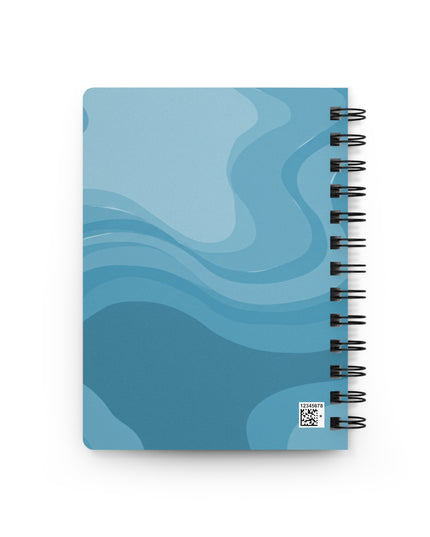 Sky Blue Wavey Spiral Bound Journal, 5" x 7" 150 pages