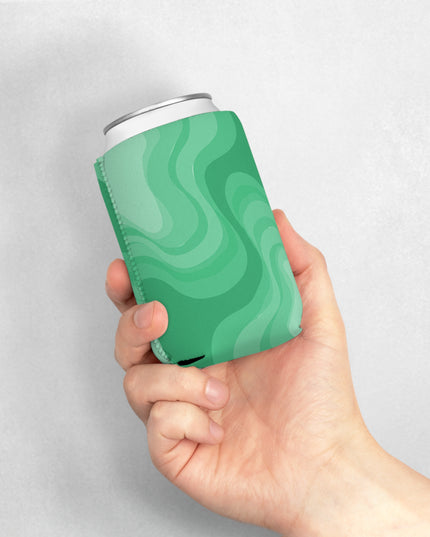 Mint Green Wavey 12 oz Can Cooler Sleeve