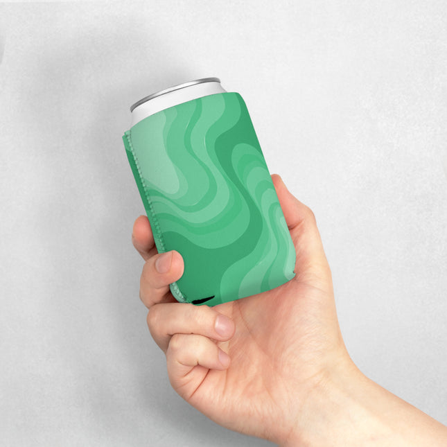 Mint Green Wavey 12 oz Can Cooler Sleeve