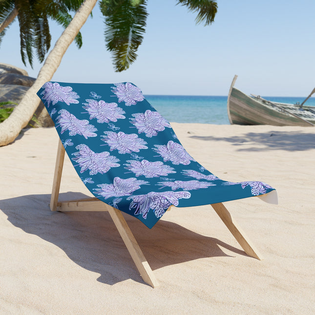 Lavender Floral Butterflies 30" x 60" Beach Towel