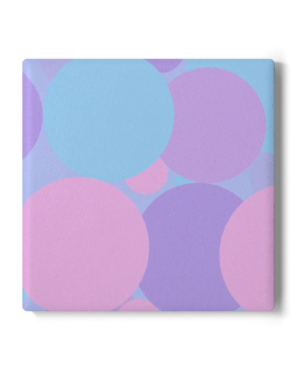 Pastel Purple and Mauve Patches 4" x 4" Square Ceramic Coaster