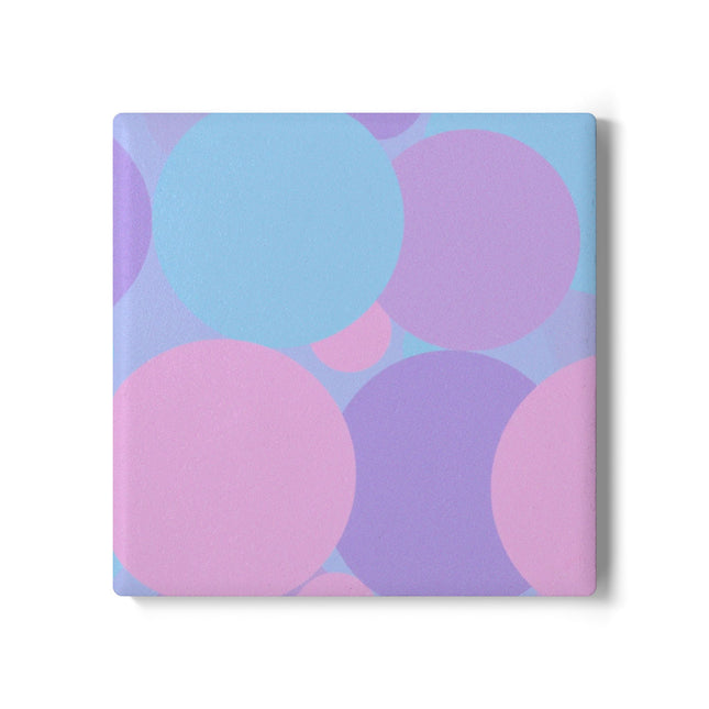 Pastel Purple and Mauve Patches 4" x 4" Square Ceramic Coaster