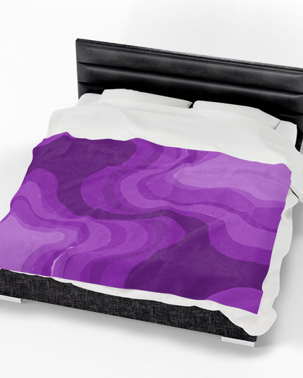 Wavey Purple Wavey Velveteen Plush Blanket, 60" x 80"