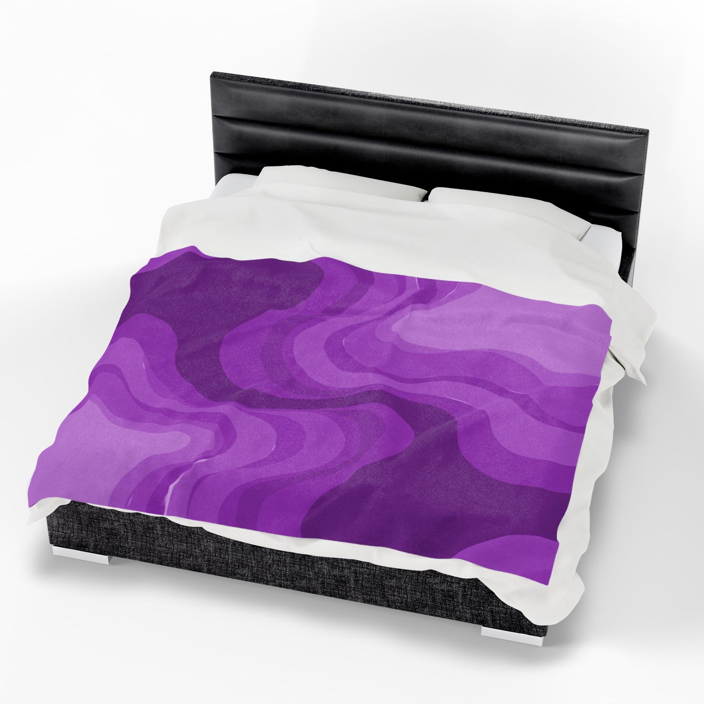 Wavey Purple Wavey Velveteen Plush Blanket, 60" x 80"