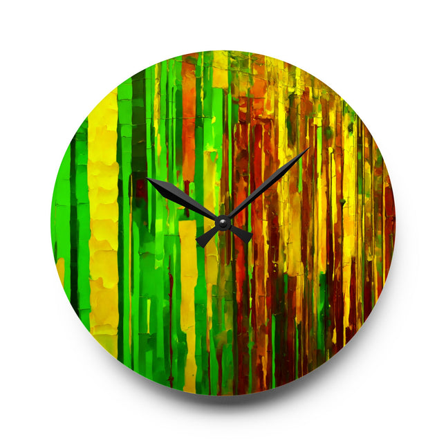 Striped Beta Acrylic Wall Clock, Round or Square, 10.75" x 10.75"