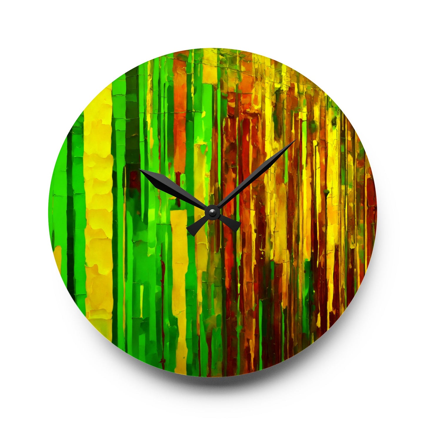 Striped Beta Acrylic Wall Clock, Round or Square, 10.75" x 10.75"