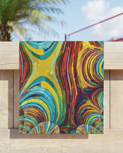 Uzi Spiral Alpha Beach Towel, 18" x 27"