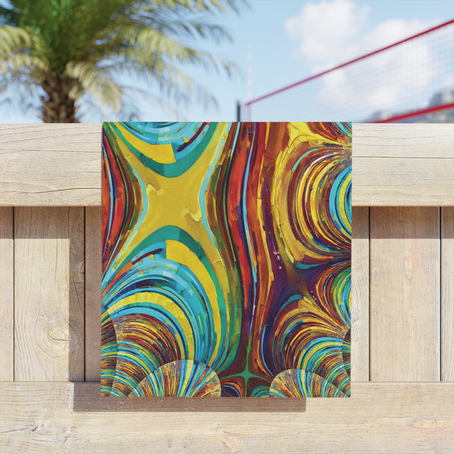 Uzi Spiral Alpha Beach Towel, 18" x 27"