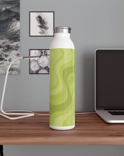Lemon Wavey Slim Water Bottle, 20 oz White