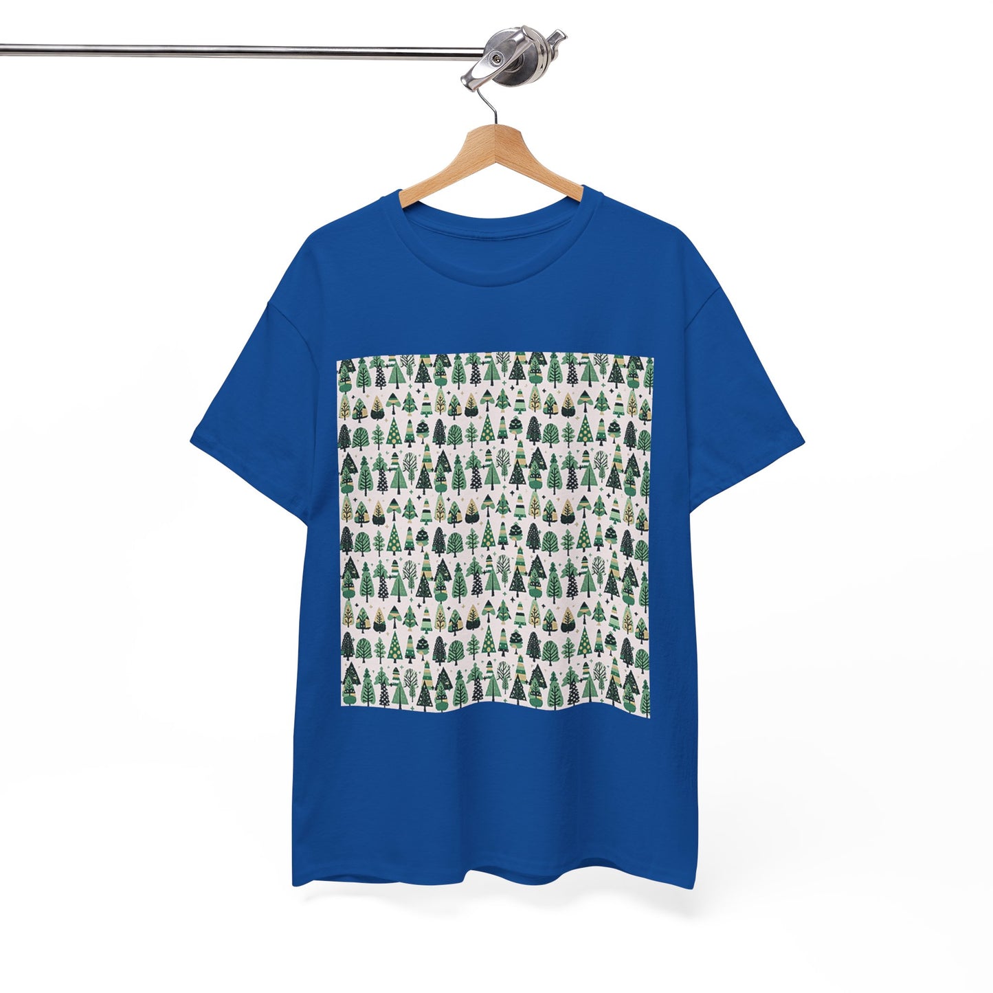 Mini Vintage Green Trees Unisex Heavy Cotton Tee, Medium